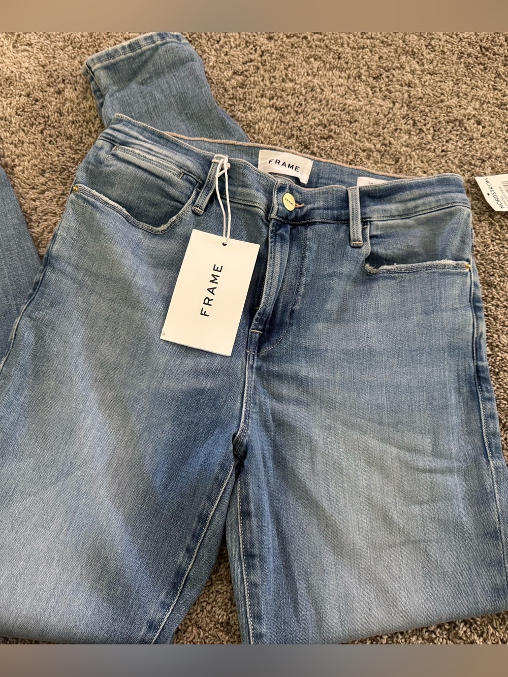 Frame Denim Light Blue High-Rise Slim Jeans